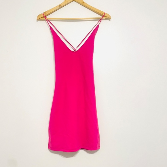 NWOT Intimately FP Crisscross Back Strappy Mini Slipdress in Rose Violet - Picture 4 of 9